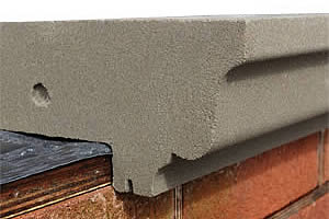 Close up of Cast Stone Coping by Orchard Stone